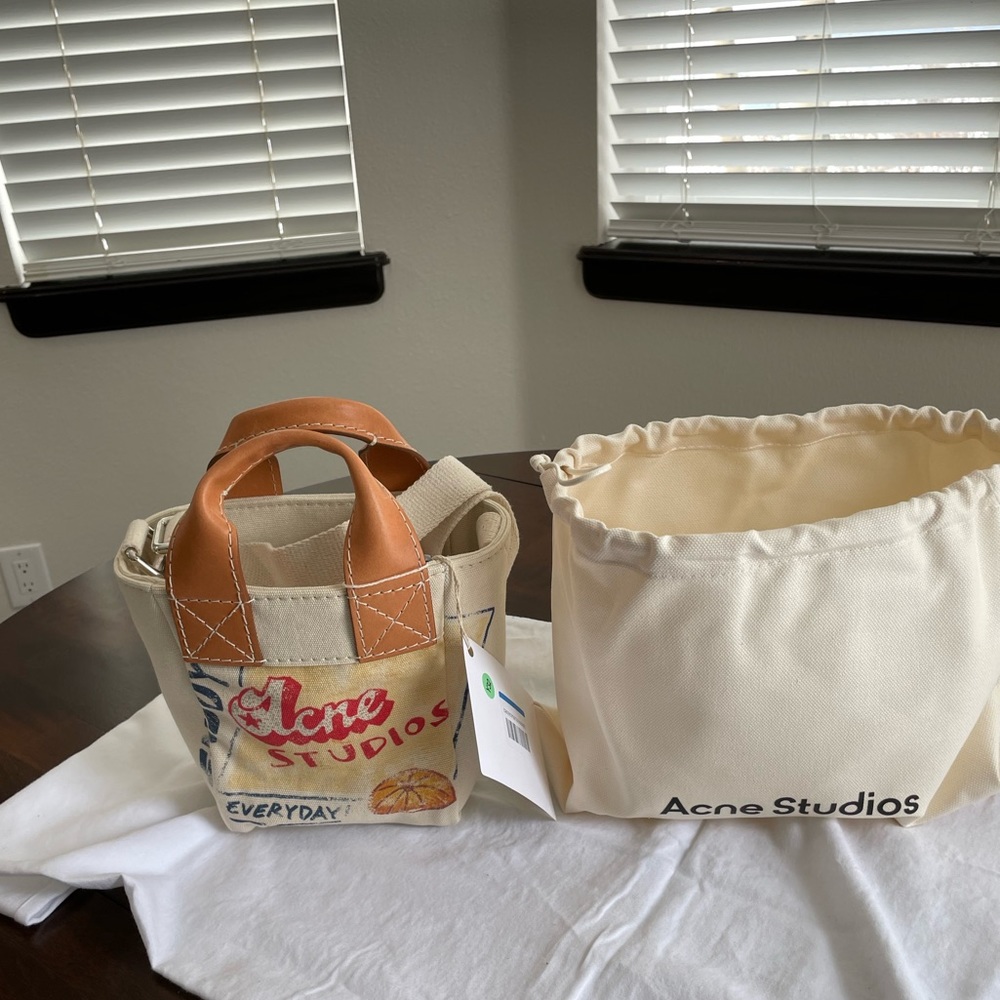 Acne Studios Beige and Brown Tote Bag